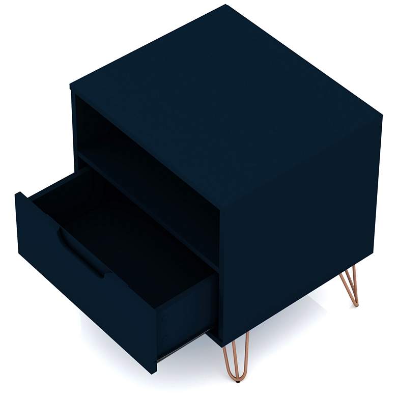 Image 4 Rockefeller 20" Wide Tatianna Blue 1-Shelf 1-Drawer Nightstand more views