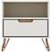 Rockefeller 20"W Off-White and Natural 1-Drawer Nightstand