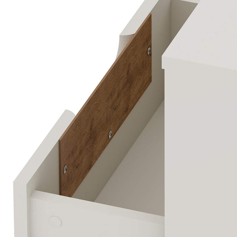 Image 4 Rockefeller 20"W Off-White and Natural 1-Drawer Nightstand more views