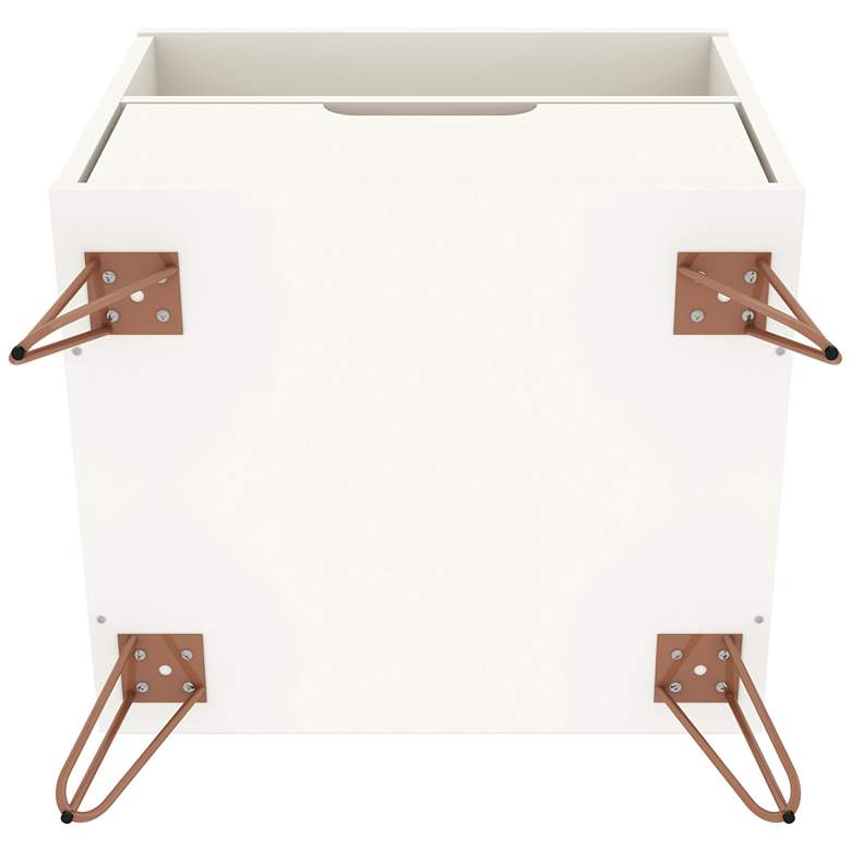 Image 5 Rockefeller 20"W Off-White and Natural 1-Drawer Nightstand more views