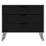 2_Rockefeller 35 1/4" Wide Black Wood 3-Drawer Dresser