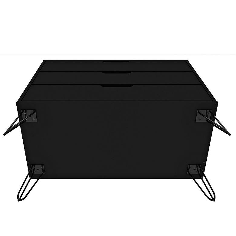 Image 5 Rockefeller 35 1/4" Wide Black Wood 3-Drawer Dresser more views