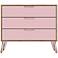 Rockefeller 35 1/4"W Natural and Rose Pink 3-Drawer Dresser