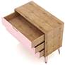 4_Rockefeller 35 1/4"W Natural and Rose Pink 3-Drawer Dresser more views