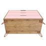 6_Rockefeller 35 1/4"W Natural and Rose Pink 3-Drawer Dresser more views
