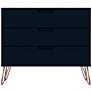 Rockefeller 35 1/4"W Tatiana Midnight Blue 3-Drawer Dresser