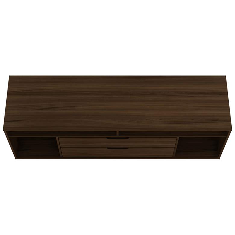 Image 7 Rockefeller 63" Wide Matte Brown 4-Shelf 2-Drawer TV Stand more views