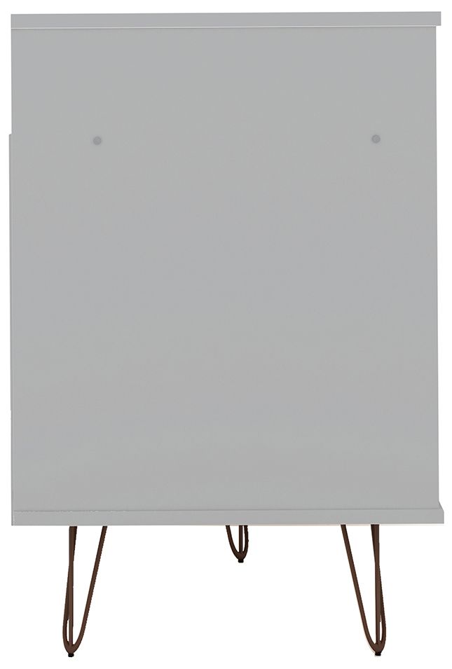 Rockefeller 63" Wide Matte White 4-Shelf 2-Drawer TV Stand