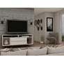1_Rockefeller 63"W Matte Off-White 4-Shelf 2-Drawer TV Stand
