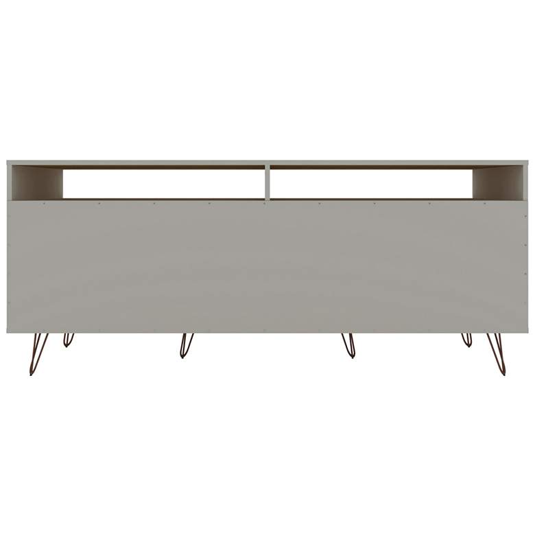 Image 6 Rockefeller 63"W Matte Off-White 4-Shelf 2-Drawer TV Stand more views