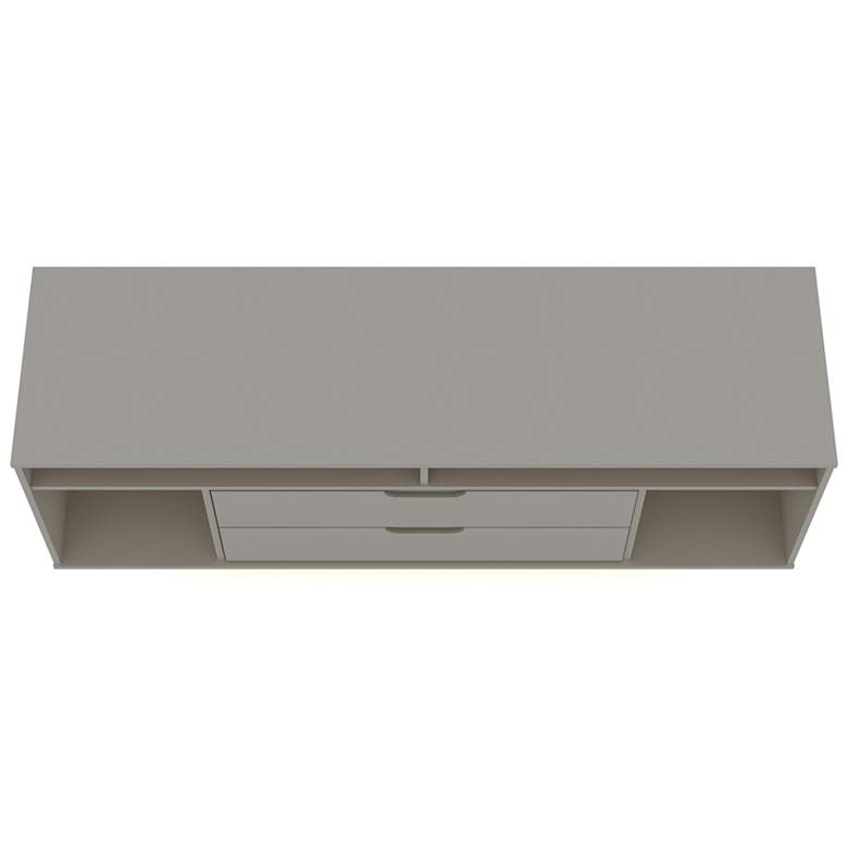 Image 7 Rockefeller 63"W Matte Off-White 4-Shelf 2-Drawer TV Stand more views