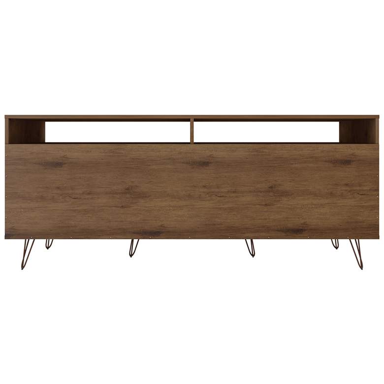 Image 6 Rockefeller 63"W Natural and Gray 4-Shelf 2-Drawer TV Stand more views