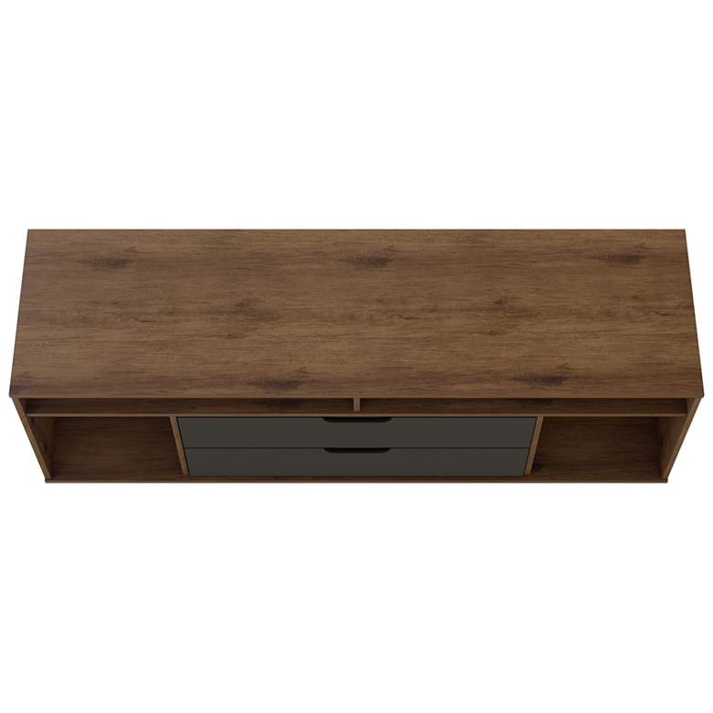 Image 7 Rockefeller 63"W Natural and Gray 4-Shelf 2-Drawer TV Stand more views