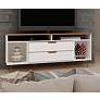 1_Rockefeller 63"W Off-White Natural 4-Shelf 2-Drawer TV Stand
