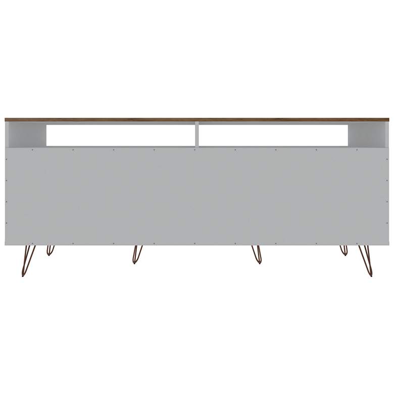 Image 6 Rockefeller 63"W Off-White Natural 4-Shelf 2-Drawer TV Stand more views