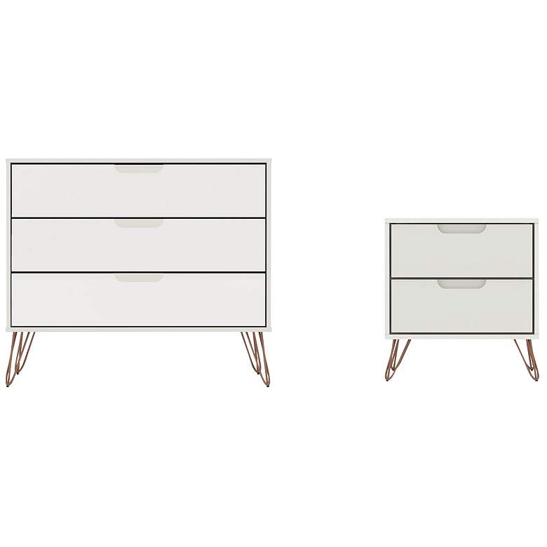 Image 1 Rockefeller Dresser and Nightstand Set in Off White