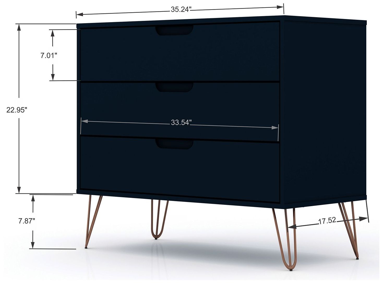 Image 3 Rockefeller Dresser and Nightstand Set in Tatiana Midnight Blue more views