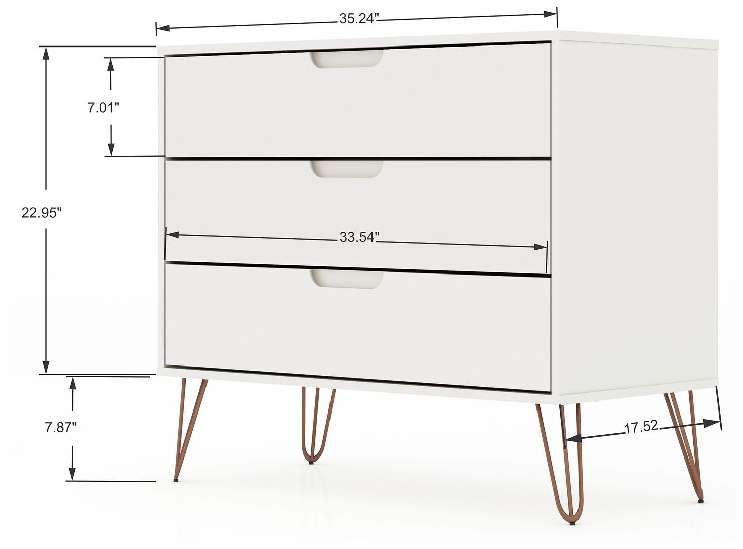 Image 3 Rockefeller Dresser and Nightstand Set in White more views