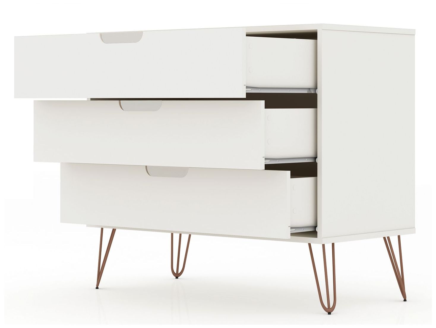 Image 4 Rockefeller Dresser and Nightstand Set in White more views