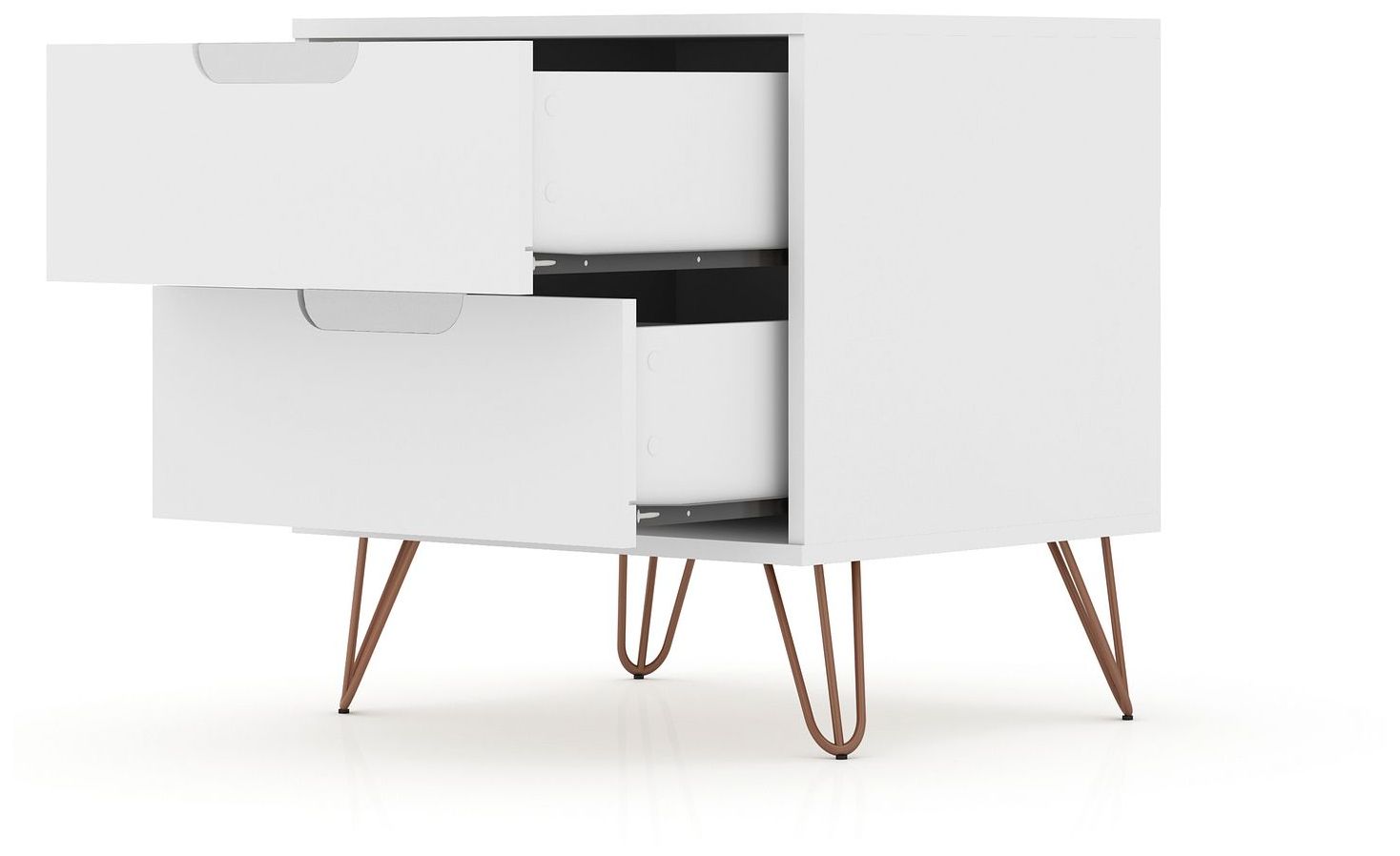 Rockefeller Dresser and Nightstand Set in White