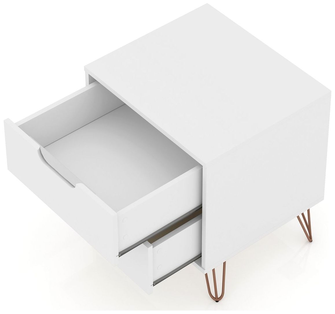 Rockefeller Dresser and Nightstand Set in White