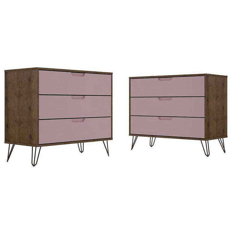 Image 1 Rockefeller Dresser - Set of 2 in Nature and Rose Pink
