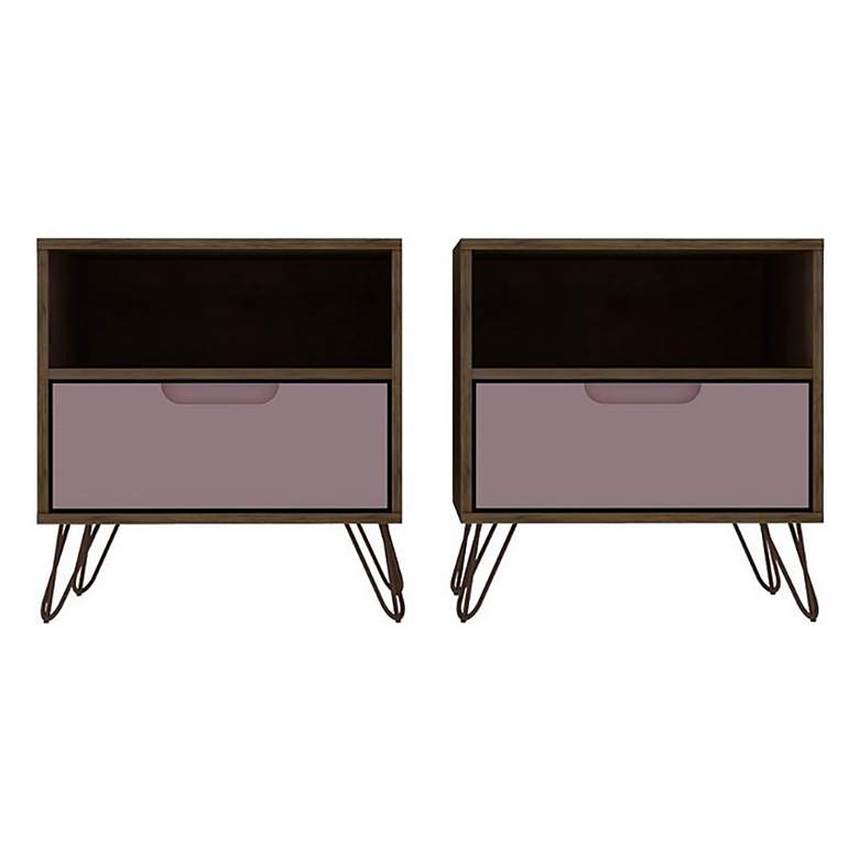 Image 1 Rockefeller Nightstand 1.0 - Set of 2 in Nature and Rose Pink