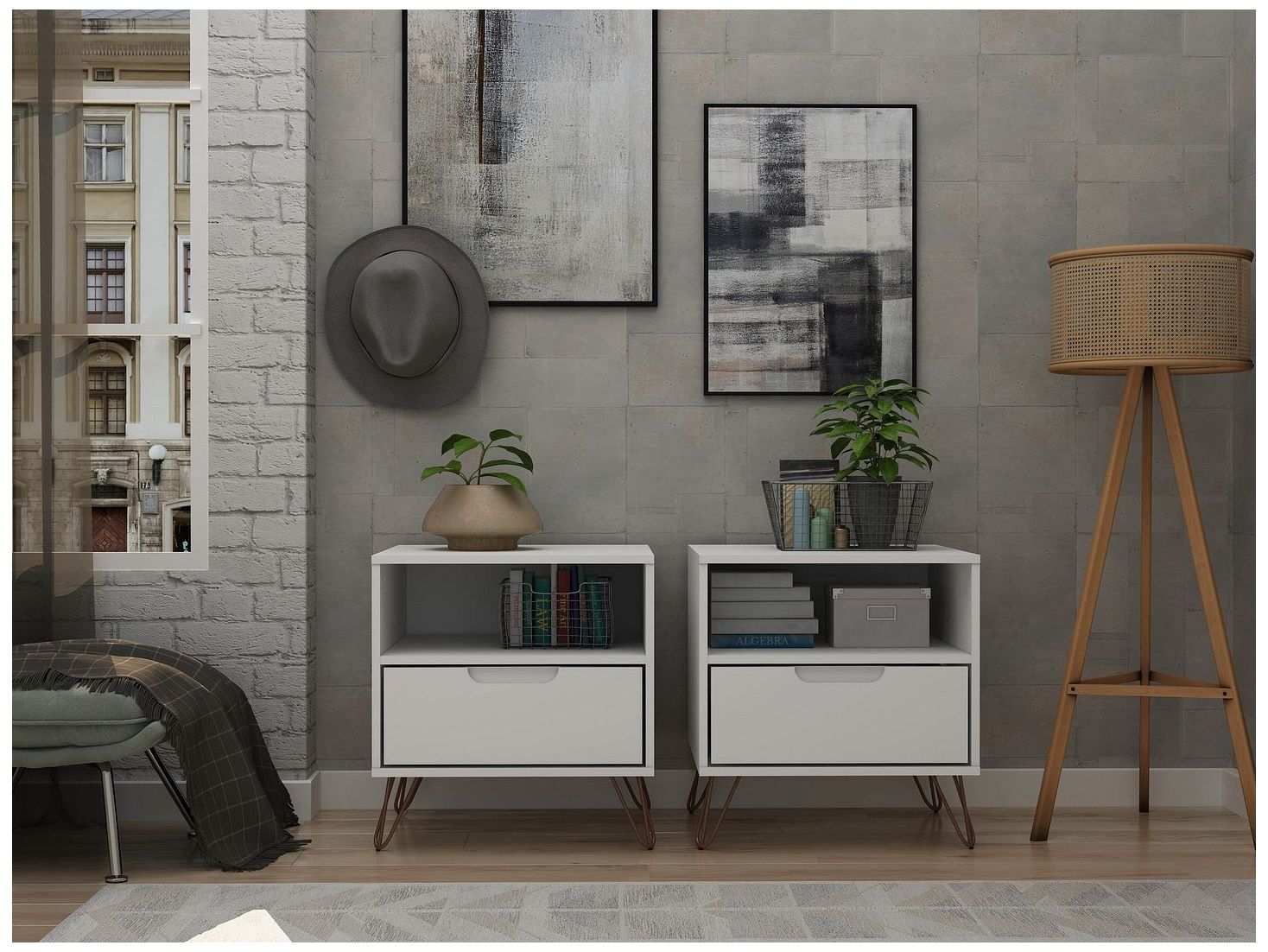 Image 2 Rockefeller Nightstand 1.0 - Set of 2 in White more views