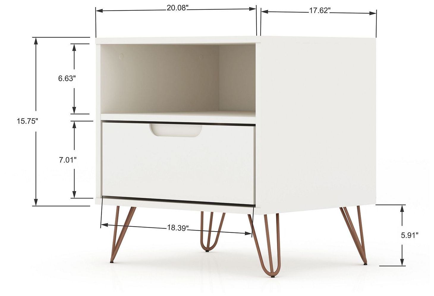 Image 3 Rockefeller Nightstand 1.0 - Set of 2 in White more views