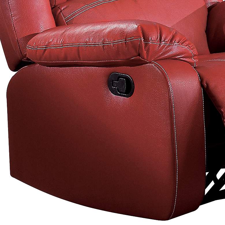Image 2 Rocker Red Faux Leather Adjustable Recliner more views