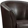 Rocket Rivera Brown Faux Leather Swivel Accent Club Chair in scene