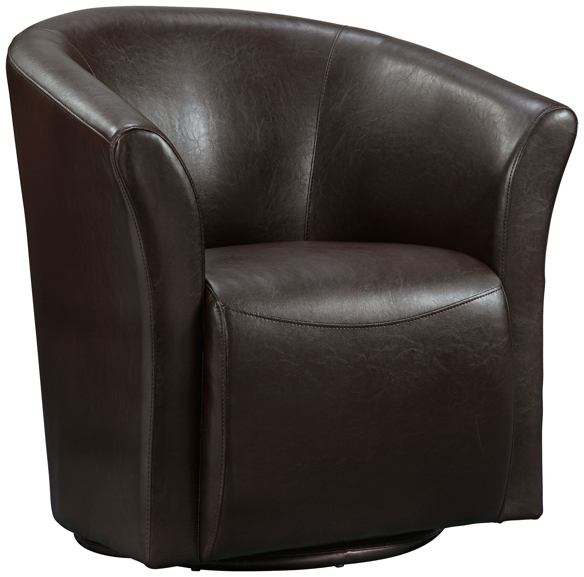 brown swivel barrel chair