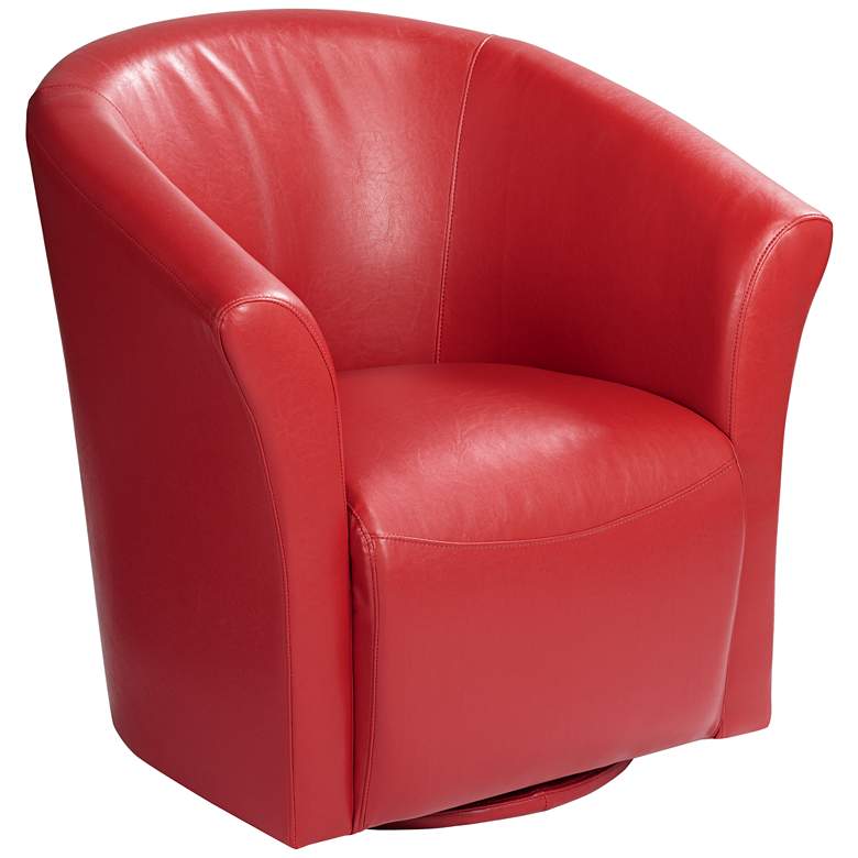 Image 2 Rocket Rivera Red Swivel Accent Chair