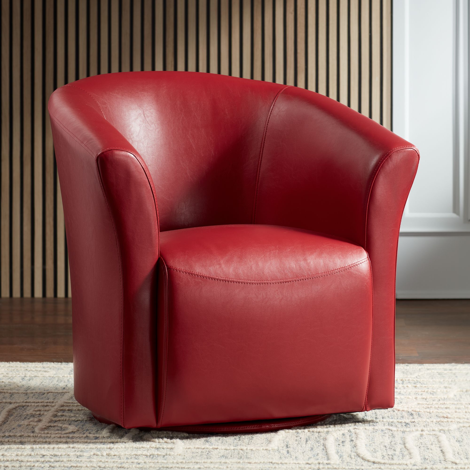 Leather accent swivel discount chair