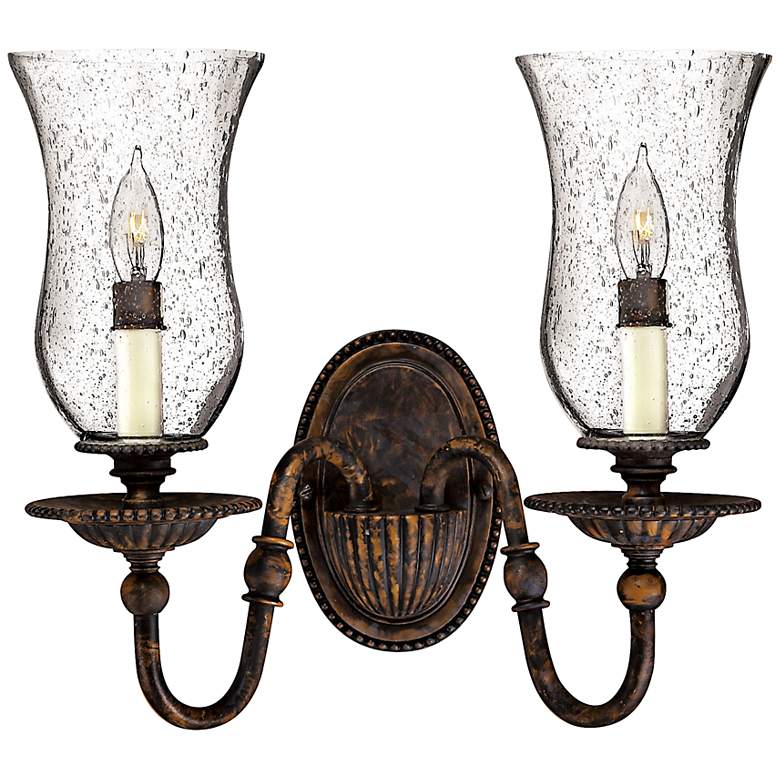 Image 1 Rockford 13 1/2 inch High Forum Bronze 2-Light Wall Sconce