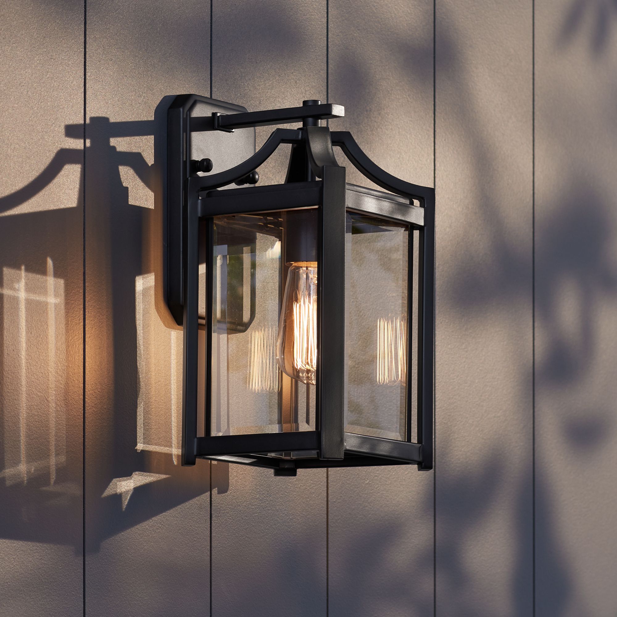 Rockford Collection 12 1/2" High Black Outdoor Wall Light 65G95 Lamps Plus