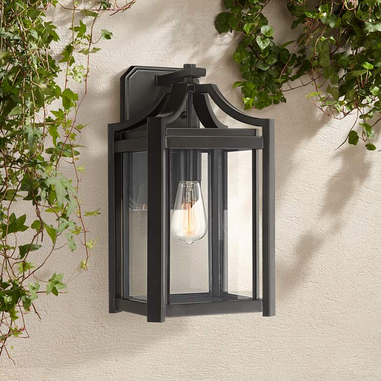 Image 1 Rockford Collection 16 1/4 inch High Black Outdoor Wall Light