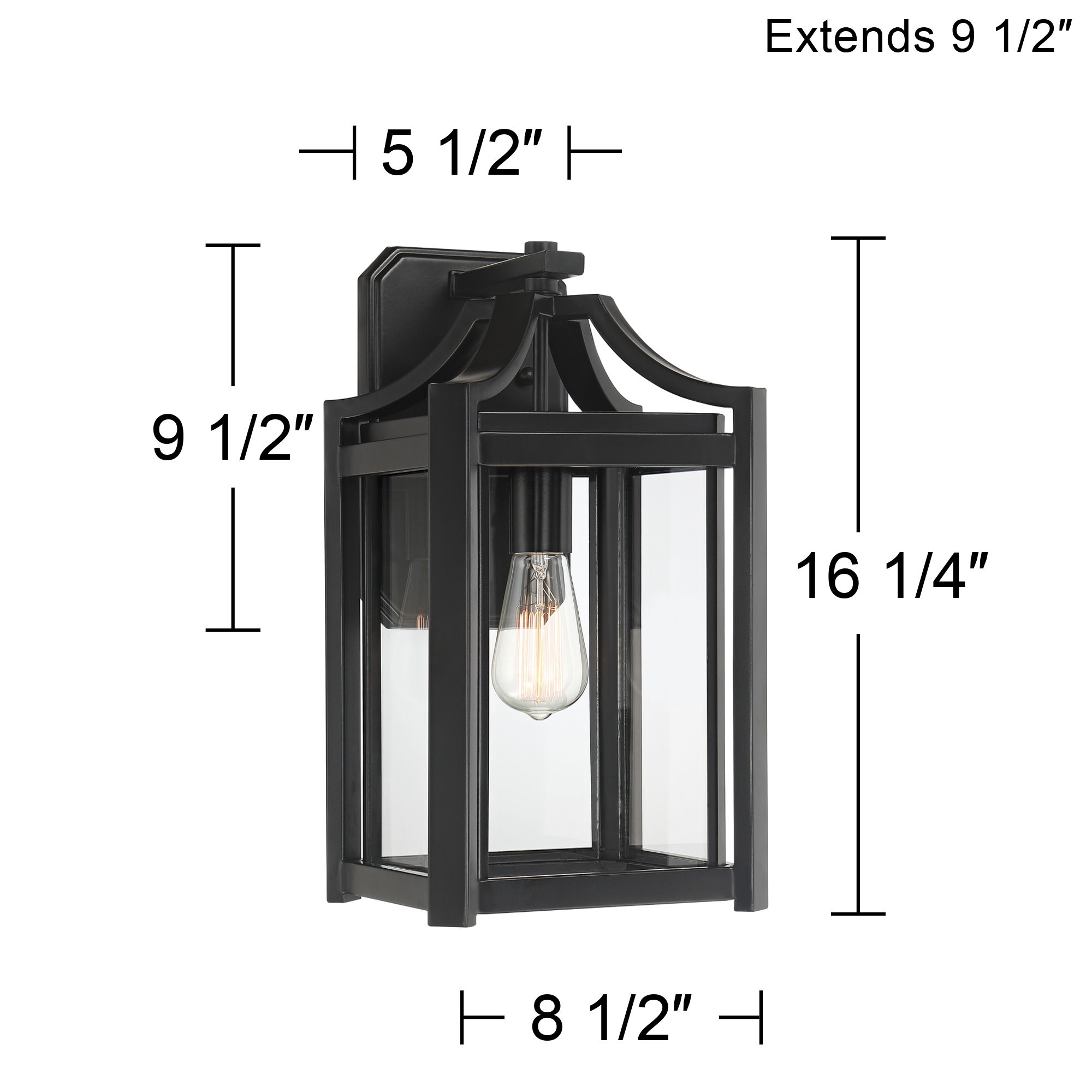 Rockford Collection 16 1/4" High Black Outdoor Wall Light 65H85 Lamps Plus