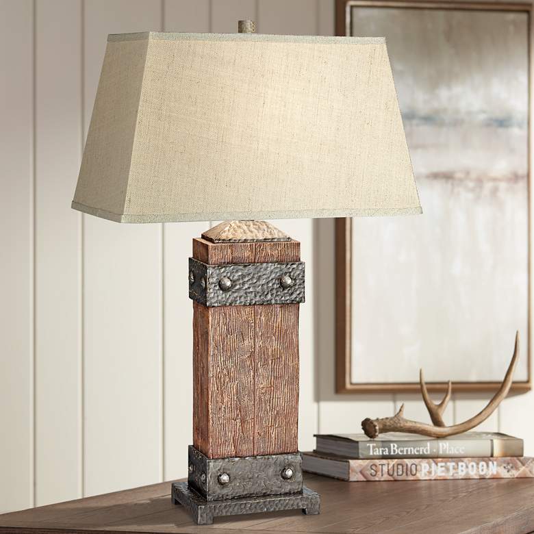 Image 1 Rockledge Fruitwood Rustic Table Lamp