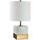 Rockport 17 1/2"H Marble and Brass Square Accent Table Lamp