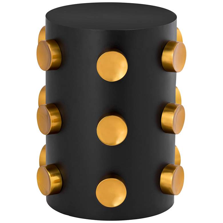 Image 1 Rockstar 18" Wide Black and Gold Metal Side Table