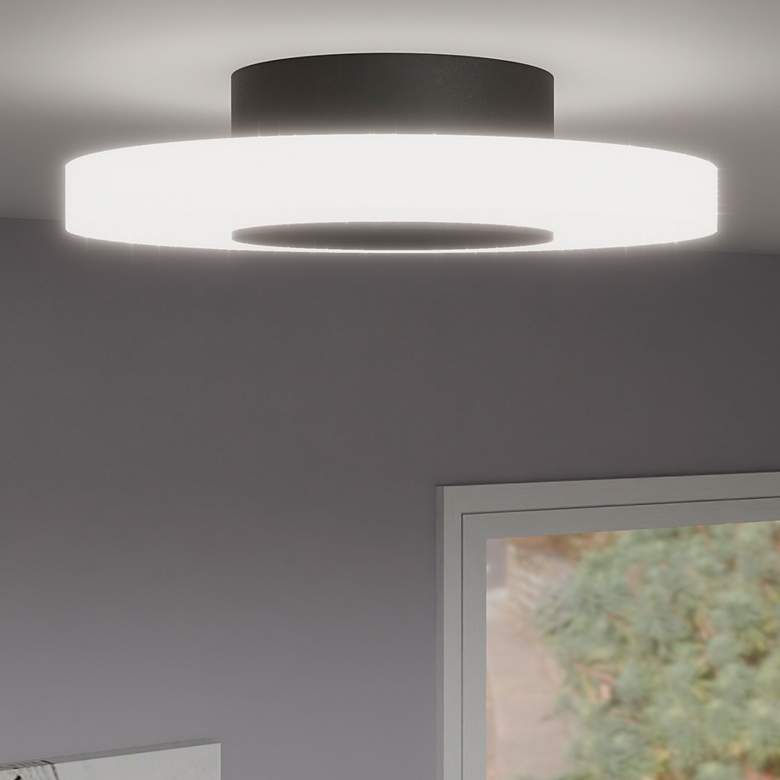 Image 1 Rockwell Integrated LED Matte Black Flush Mount Light
