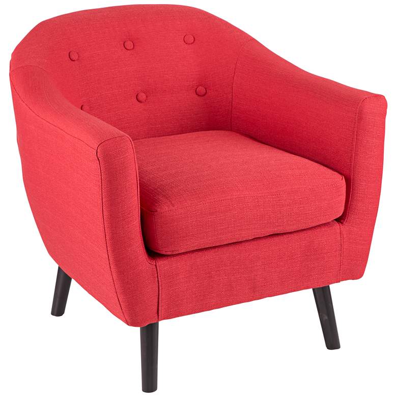 Image 1 Rockwell Red Fabric Button-Tufted Accent Chair