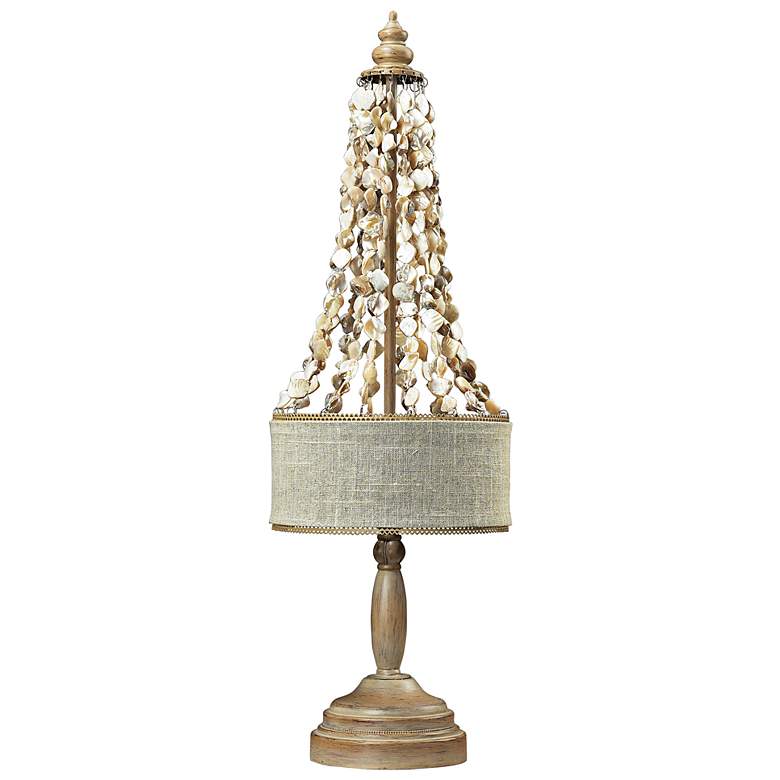 Image 1 Rockyford Natural Shell Bleached Wood Table Lamp