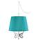 Roco Turquoise Pleat Shade 16" Wide Mini Swag Chandelier