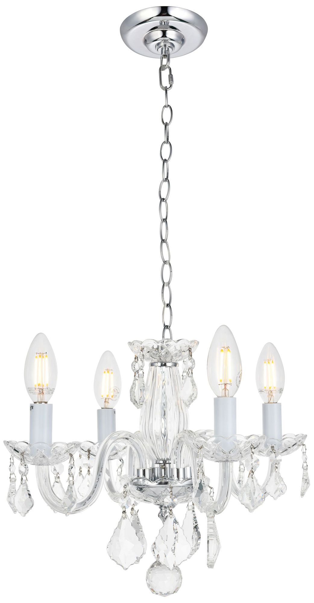 4 light crystal chandelier