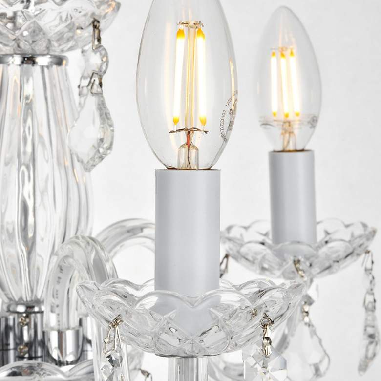 Image 3 Rococo 15 inch Wide Chrome and Clear Crystal 4-Light Chandelier more views