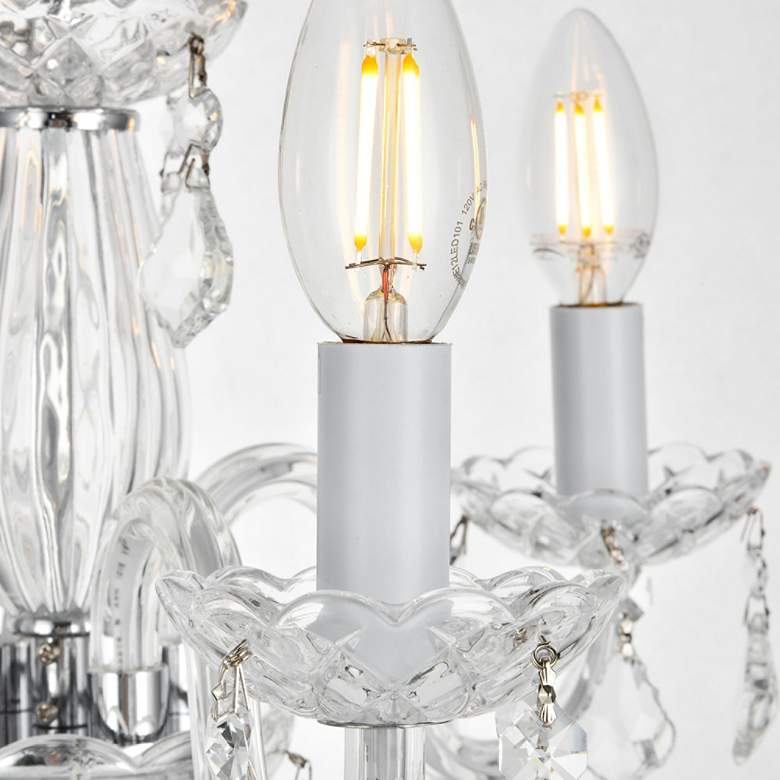 Image 4 Rococo 15 inch Wide Chrome and Clear Crystal 4-Light Chandelier more views