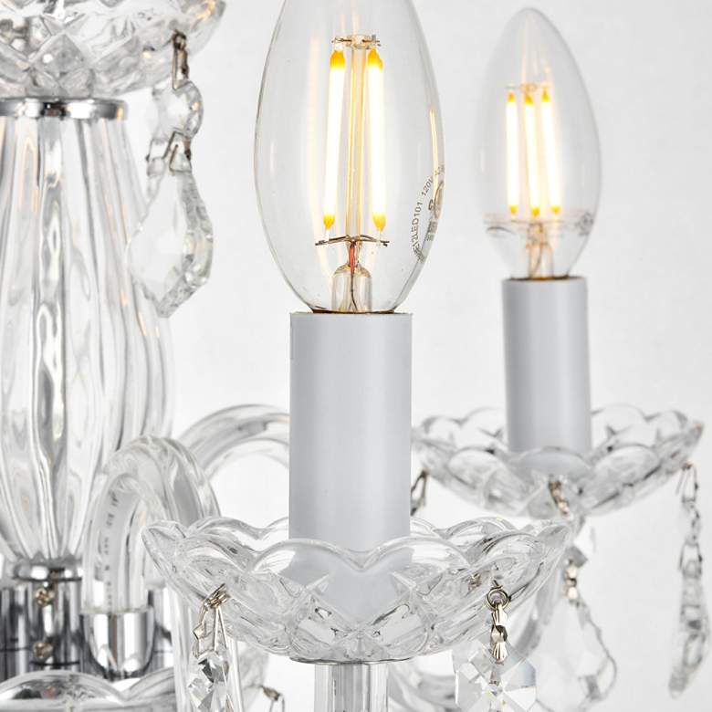 Image 4 Rococo 15" Wide Chrome and Clear Crystal 4-Light Chandelier more views