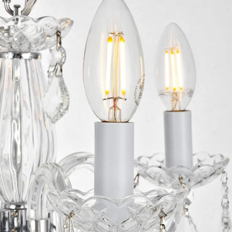 Image 5 Rococo 15 inch Wide Chrome and Clear Crystal 4-Light Chandelier more views